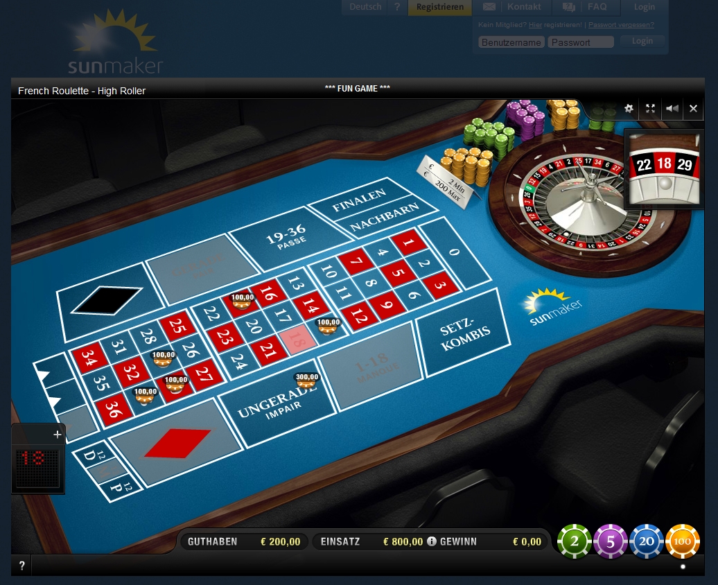 sunmaker casino roulette